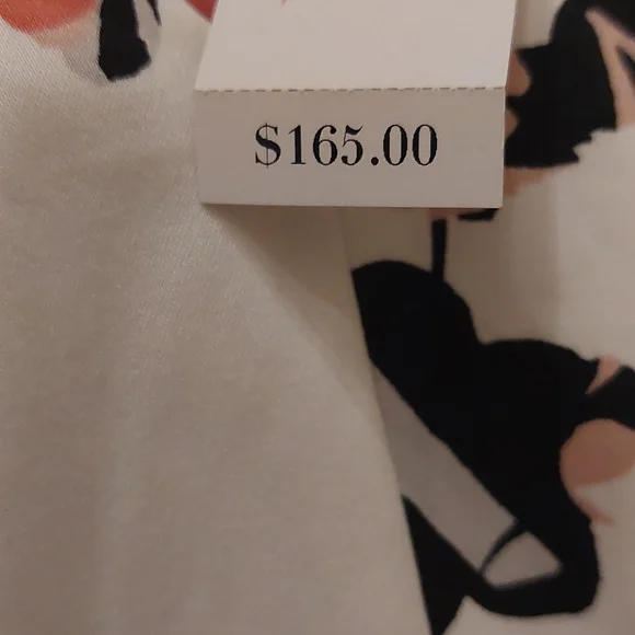 White House Black Market Ecru & Goddess Floral Sateen Fit & Flare Dress Sz8P NWT - Picture 10 of 15